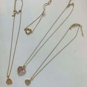 GOLD HEART NECKLACES & BRACELET- BUNDLE.